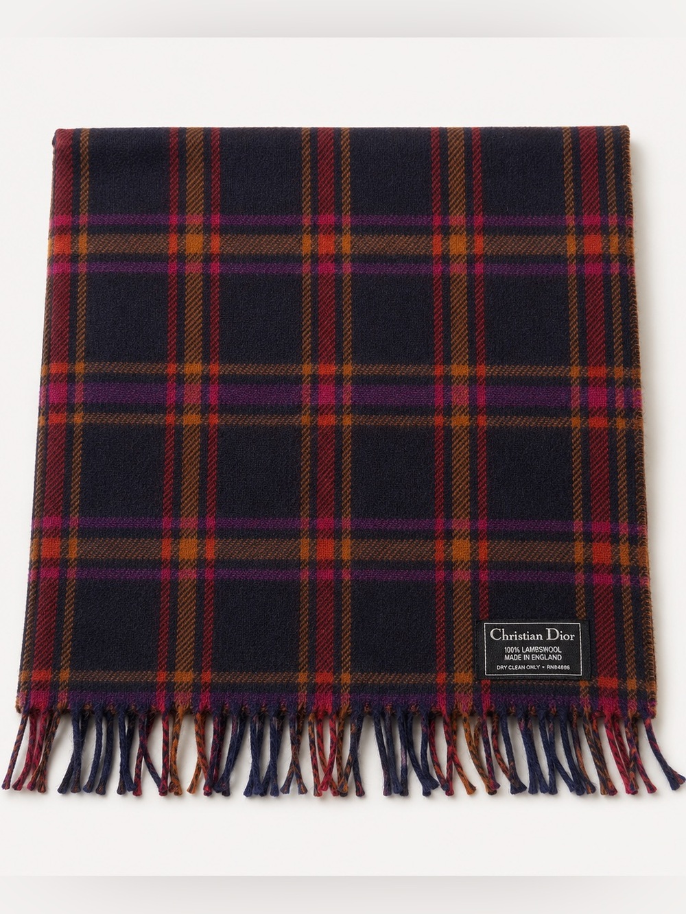 Dior lambswool plaid scarf - Picture 3 of 8